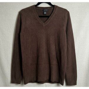 Brown Chenille Cozy Knit V Neck Sweater Womens XL
